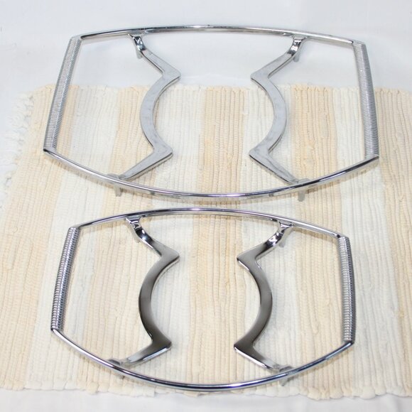 VTG CORNINGWARE METAL SERVING TRIVETS CASSEROLE CRADLE SET 2 P-11-M-1 & P-10-M-1 - Picture 3 of 11